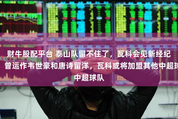 财牛股配平台 泰山队留不住了,瓦科会见新经纪人,曾运作韦世豪和唐诗留洋,瓦科或将加盟其他中超球队